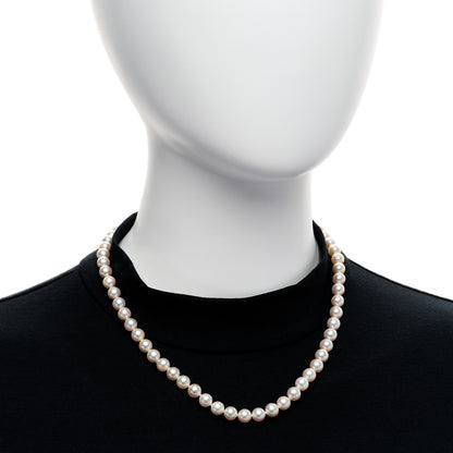 Mikimoto 18K Yellow Gold Akoya Cultured Pearl 7-7.5mm Strand Necklace 2 of 4