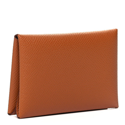 Hermes Epsom Calvi Duo Card Case Gold 3 of 7