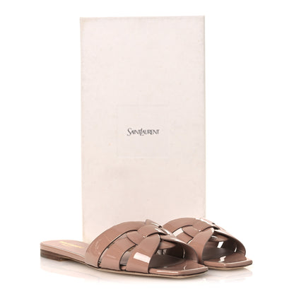 Saint Laurent Patent Tribute 05 Slide Sandals 38.5 Nude 11 of 11