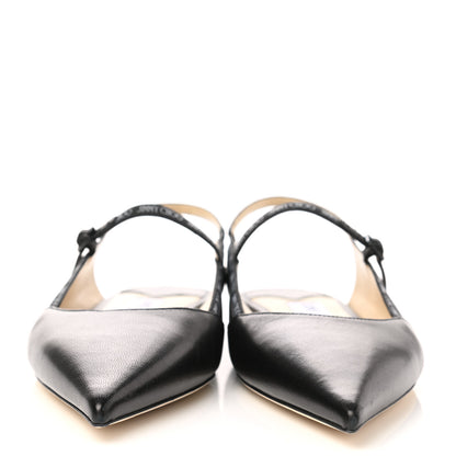 Jimmy Choo Goatskin Ree Slingback Flats 38.5 Black 2 of 8