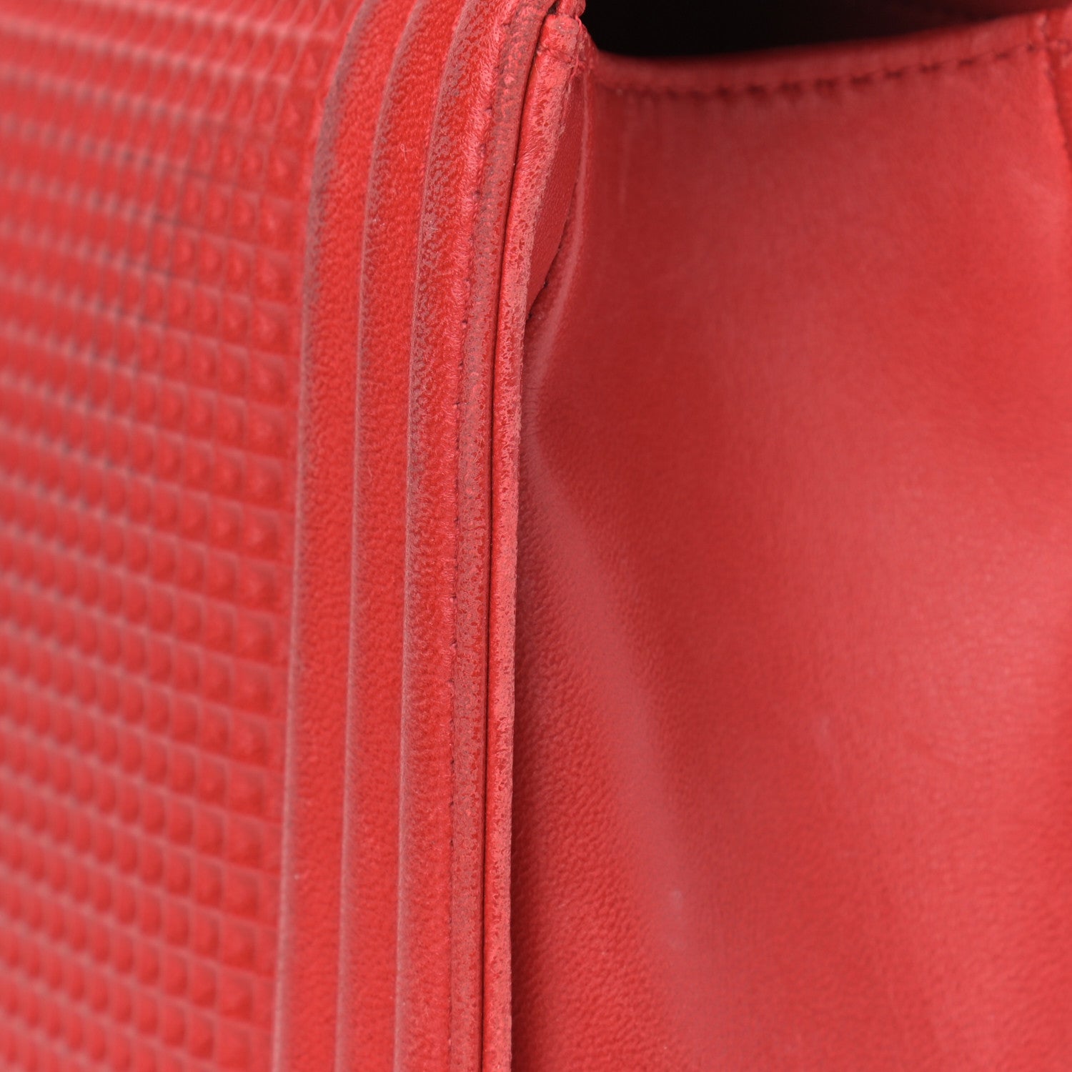 Chanel Lambskin Embossed New Medium Boy Cube Flap Red 12 of 15
