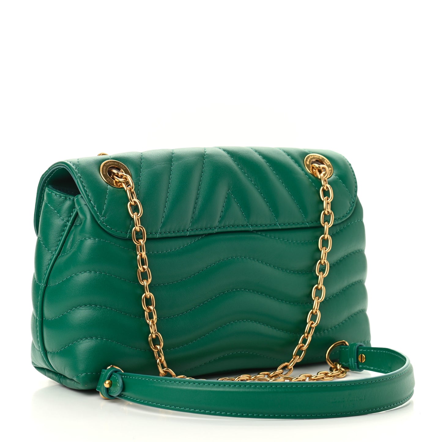 Calfskin New Wave Chain Bag MM NM Emerald