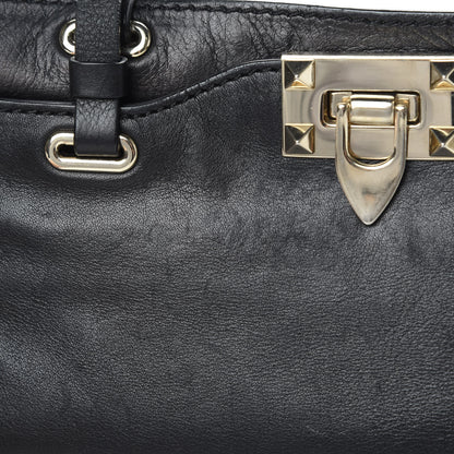 Valentino Garavani Vitello Small Rockstud Tote Black 13 of 16