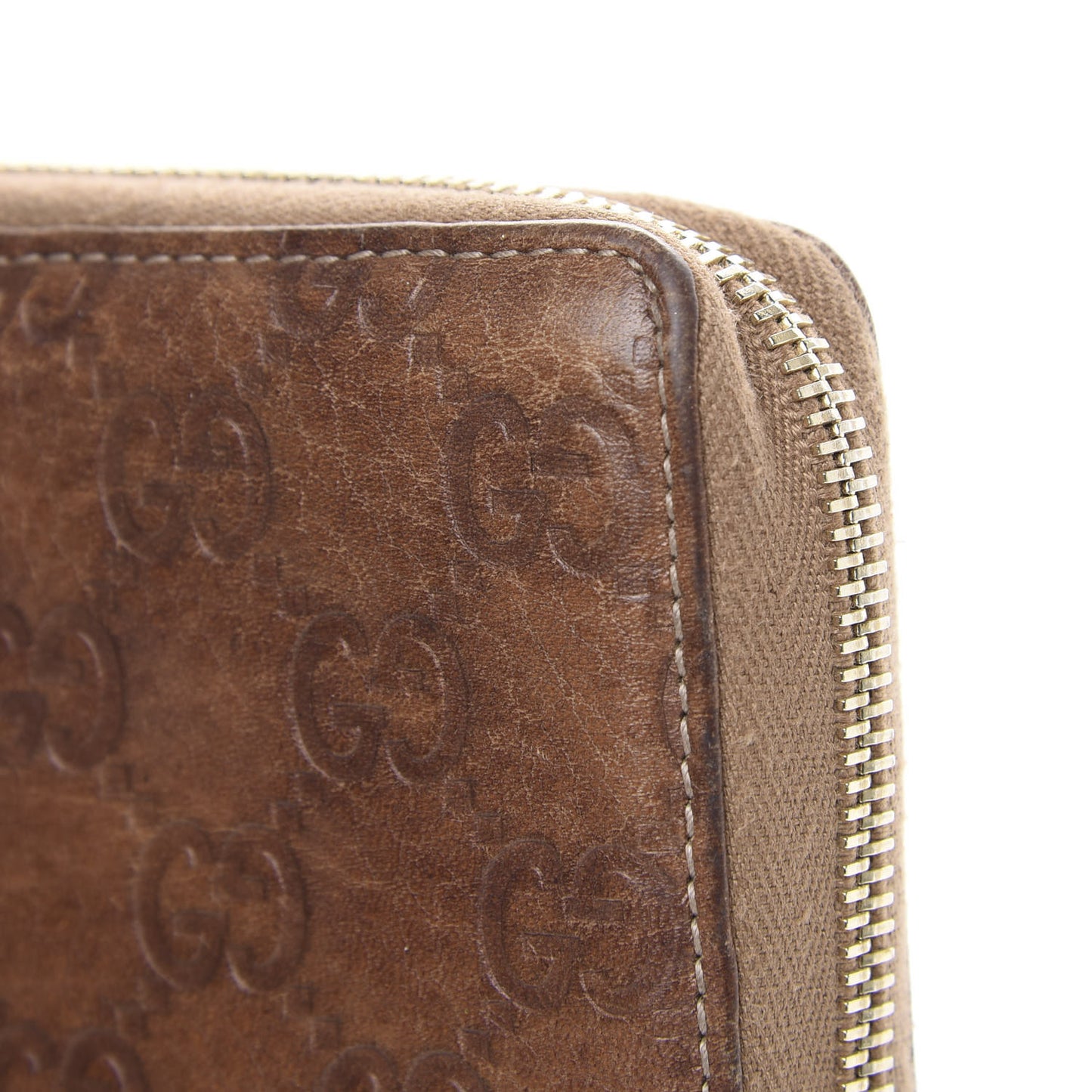 Guccissima Bamboo Tassel Zip Around Wallet Light Brown