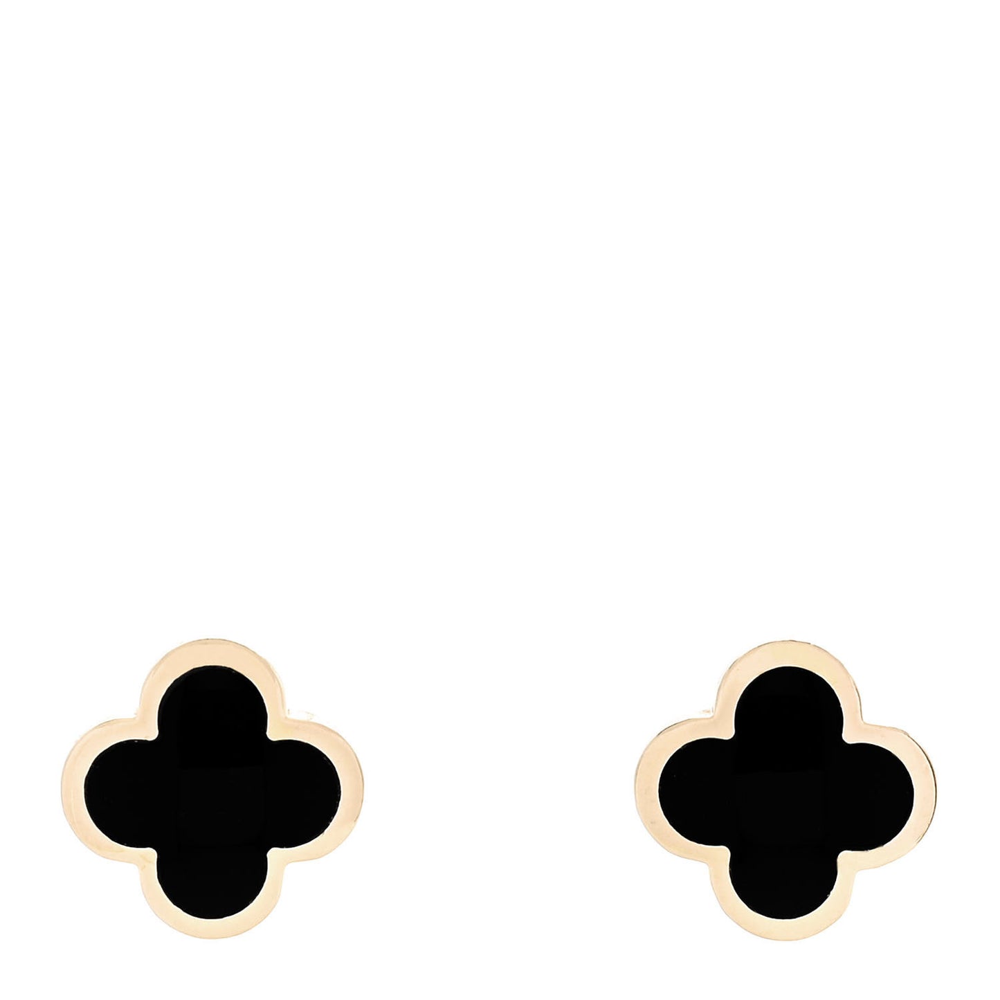 18K Yellow Gold Onyx Pure Alhambra Earrings