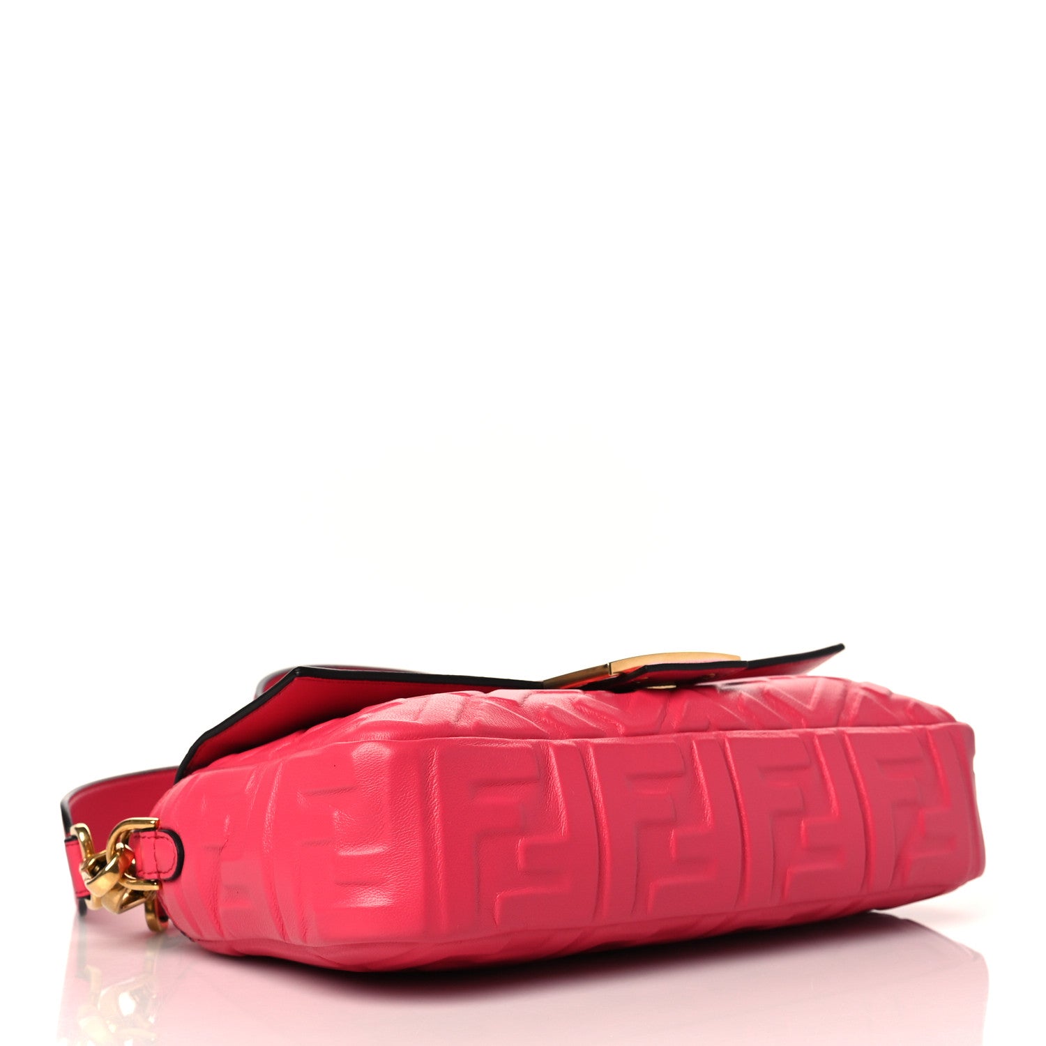 Fendi Nappa FF 1974 Embossed Baguette Lampone 4 of 11