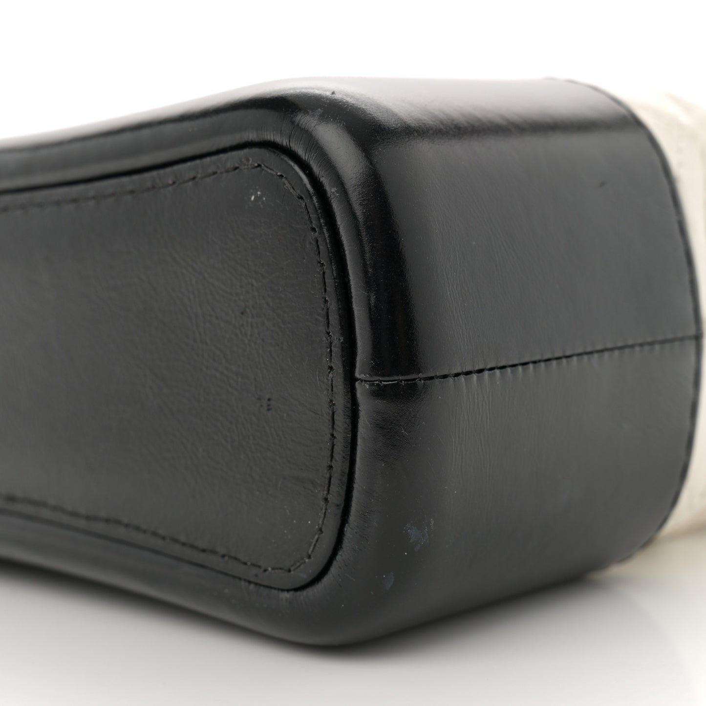 Aged Calfskin Quilted Small Gabrielle Hobo Black White