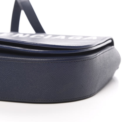 Balenciaga Grained Calfskin Logo Print S Ville Day Bag Bleu Canopee 10 of 16