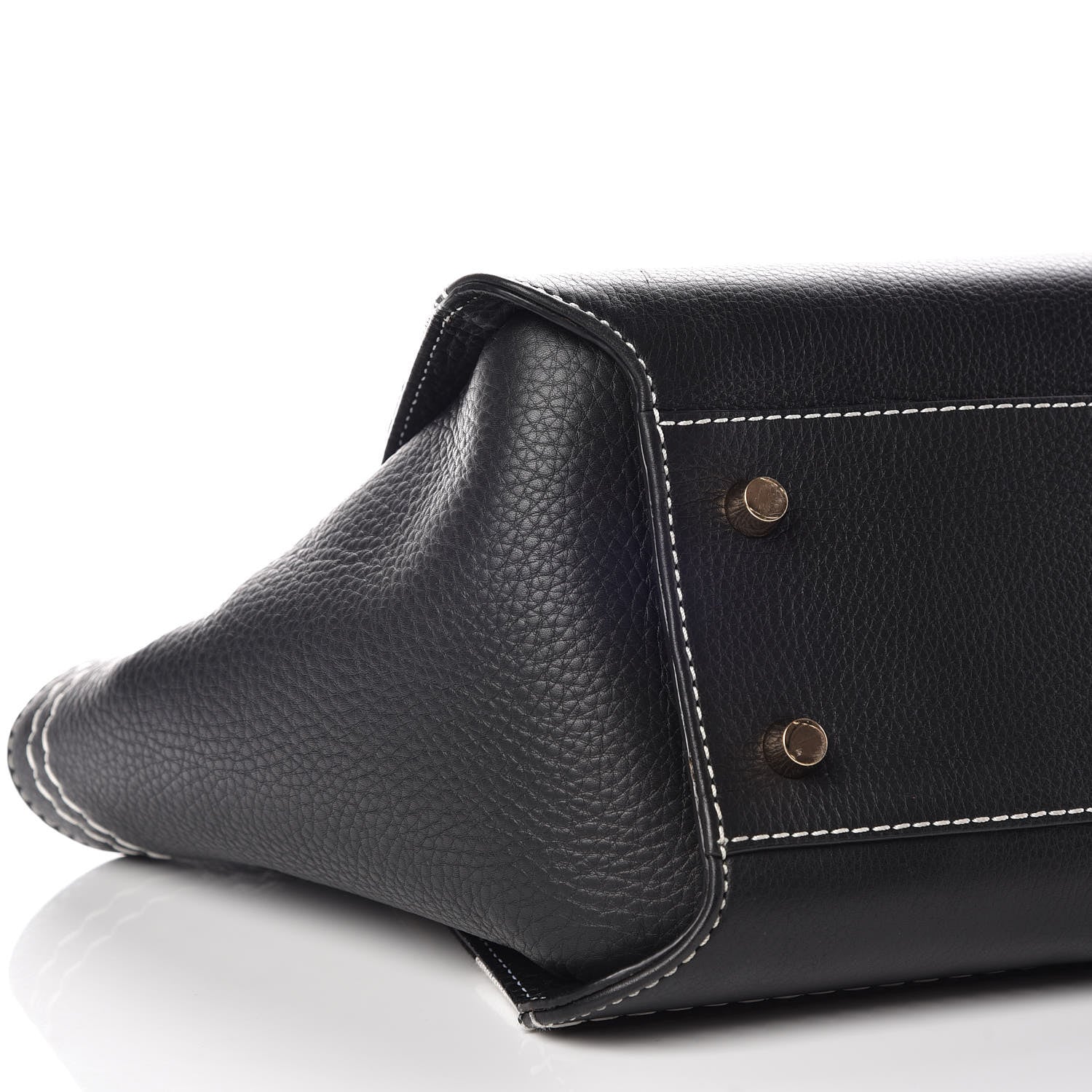 Burberry Mega Check Grained Calfskin Medium Harcourt Satchel Black 6 of 10