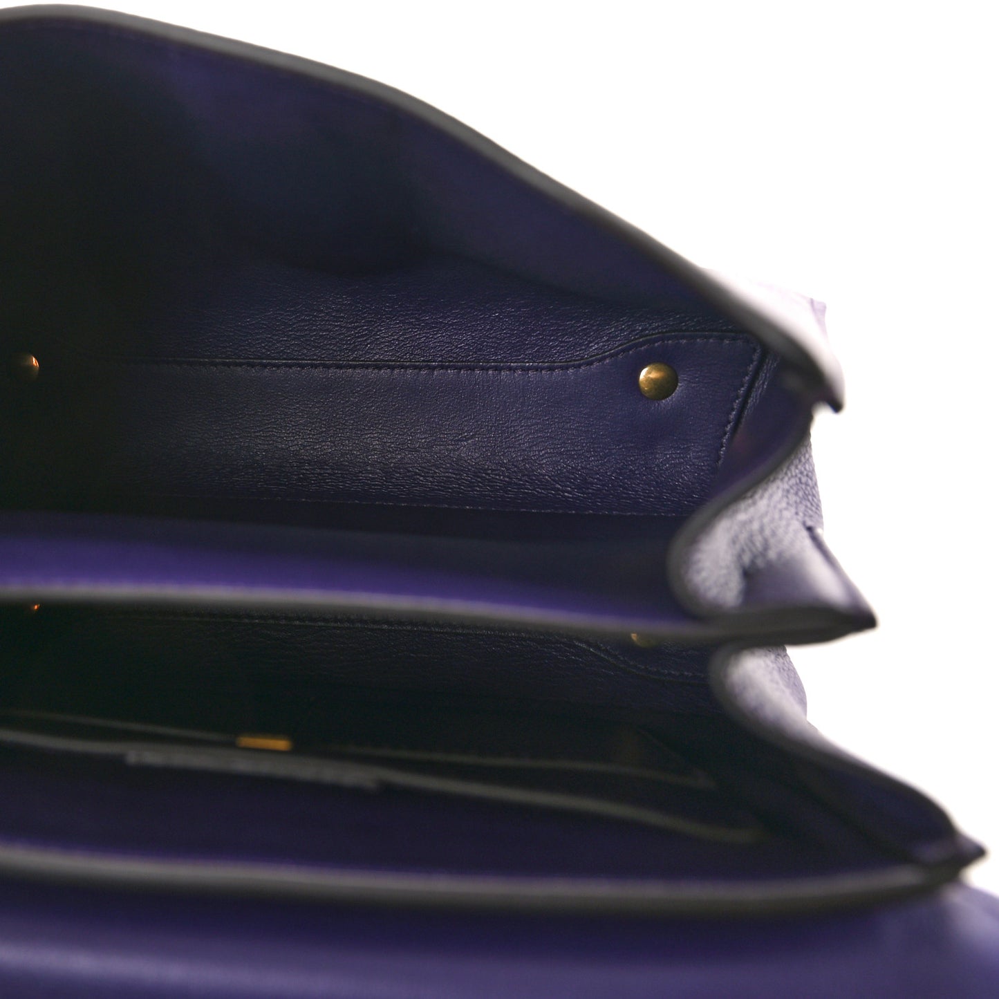Calfskin Small Margot Top Handle Satchel Sommerso Purple