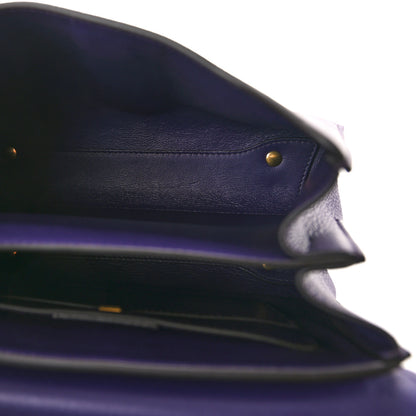 Salvatore Ferragamo Calfskin Small Margot Top Handle Satchel Sommerso Purple 5 of 9