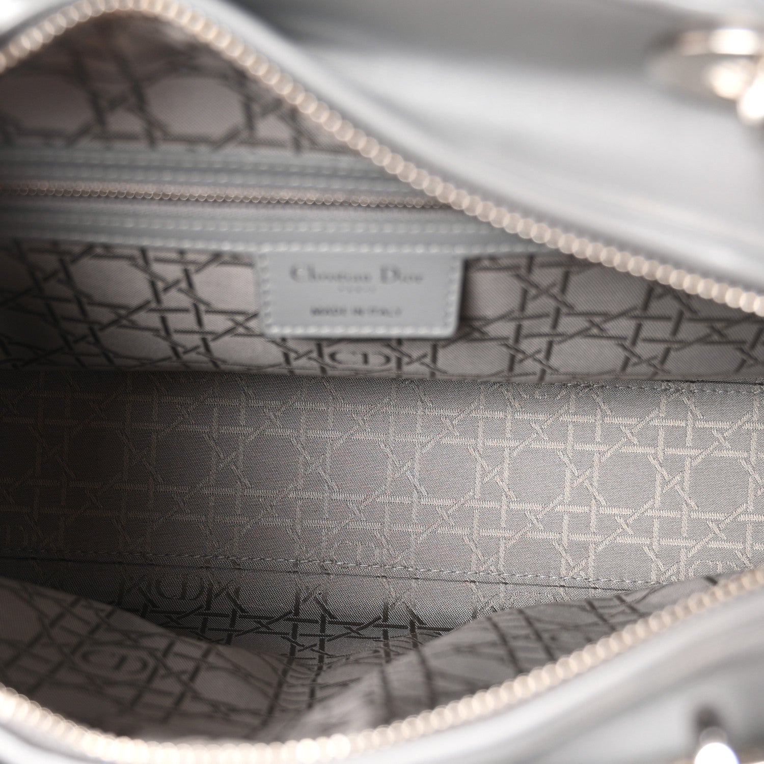 Christian Dior Lambskin Cannage Large Lady Dior Light Grey 5 of 10