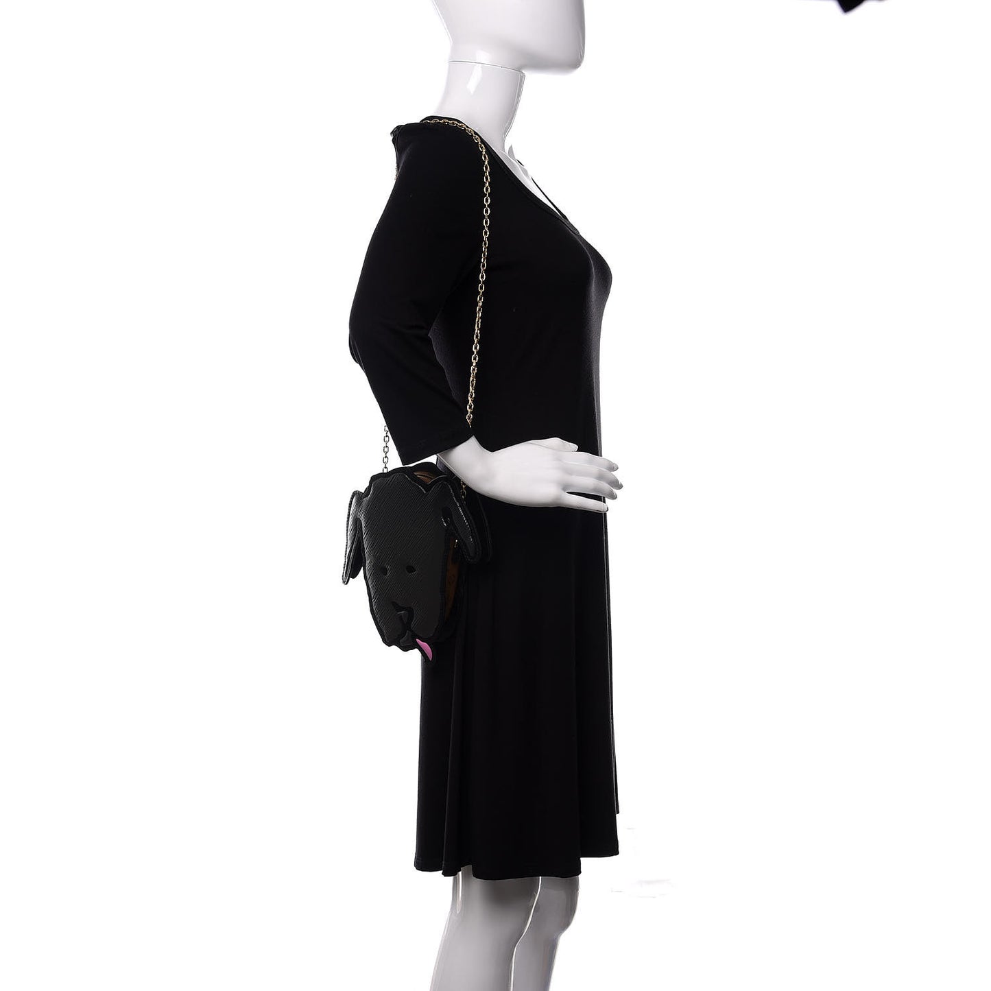 Epi Catogram Dog Face Clutch Black