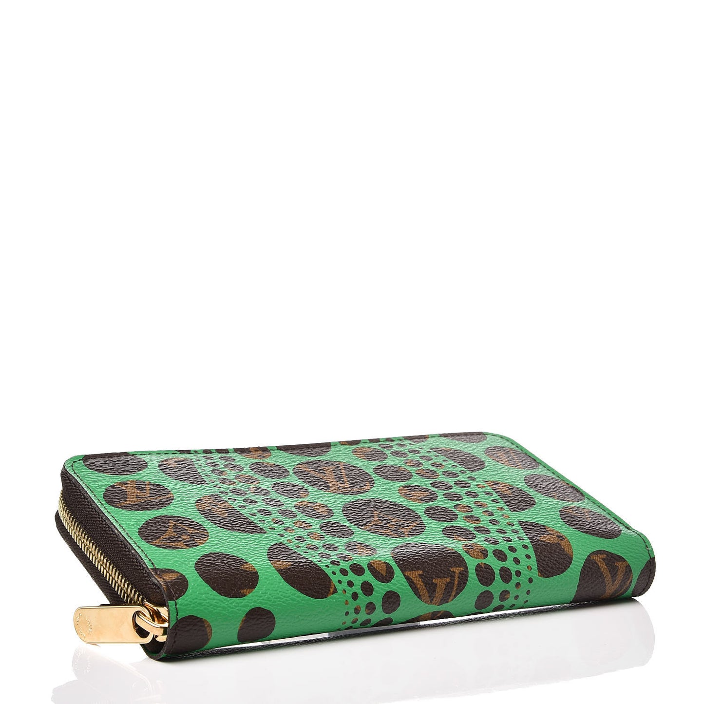 Monogram Kusama Pumpkin Dots Zippy Wallet Green