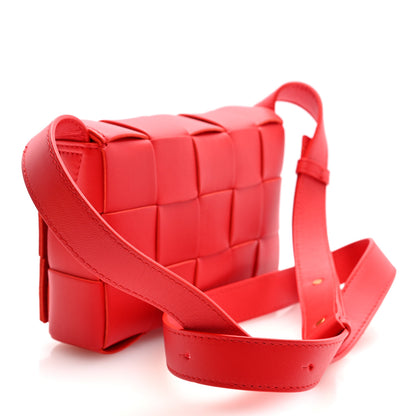 Bottega Veneta Lambskin Maxi Intrecciato Small Cassette Crossbody Bag Redstone 3 of 10