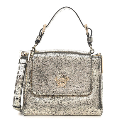 Versace Metallic Suede Top Handle Satchel Gold 1 of 5