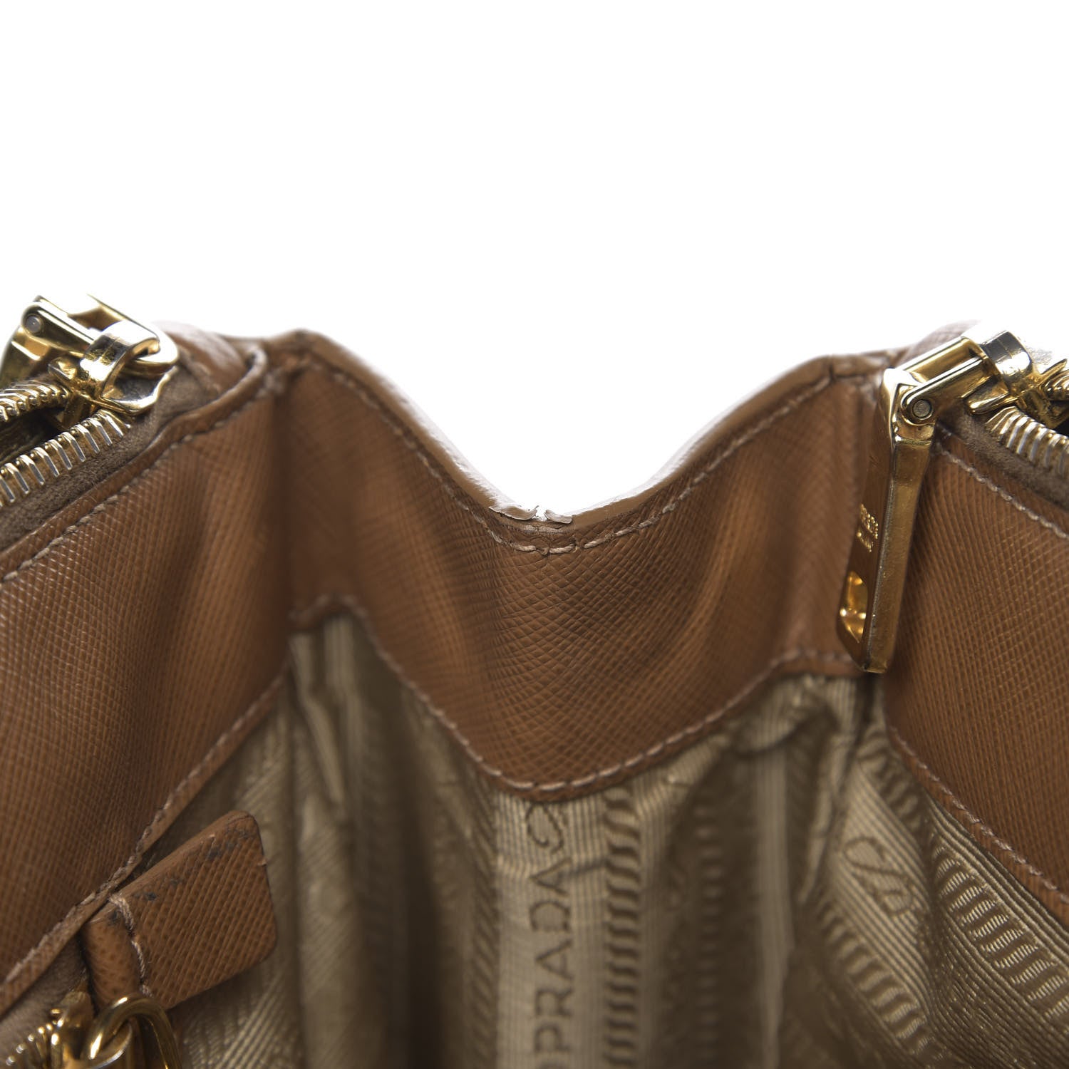 Prada Saffiano Medium Galleria Double Zip Tote Caramel 26 of 27