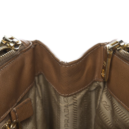 Prada Saffiano Medium Galleria Double Zip Tote Caramel 26 of 27