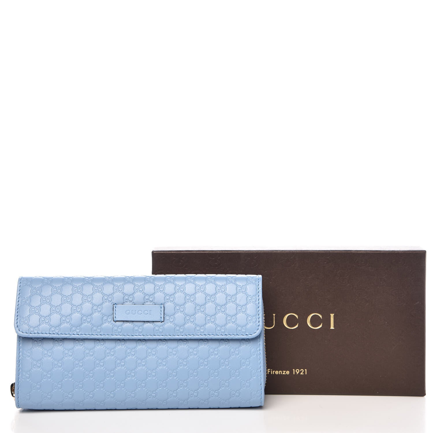 Gucci Soft Microguccissima Continental Zip Wallet Mineral Blue 8 of 8