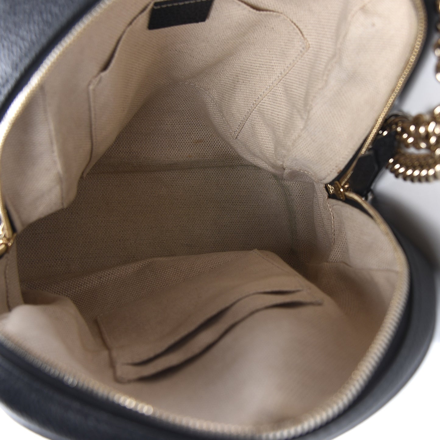 Pebbled Calfskin Soho Chain Backpack Black