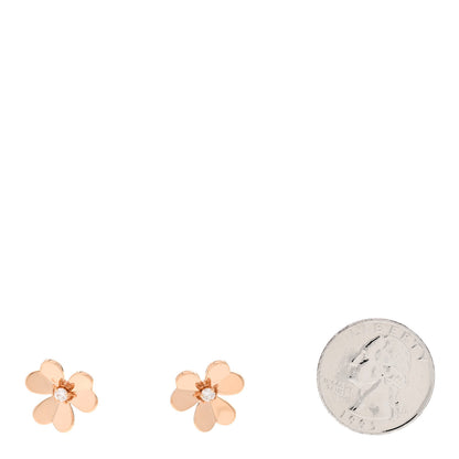 Van Cleef & Arpels 18K Rose Gold Diamond Small Frivole Earrings 2 of 7