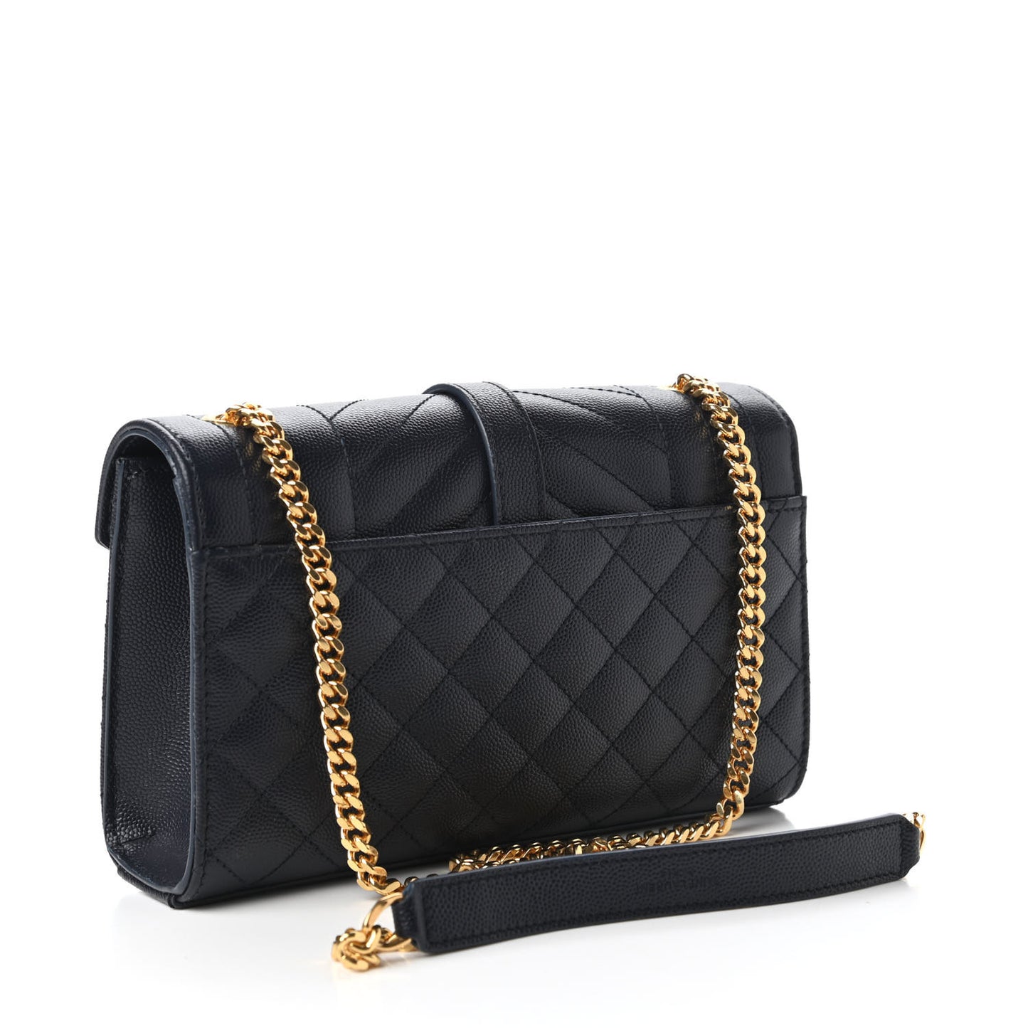 Grain De Poudre Textured Mixed Matelasse Triquilt Small Monogram Satchel Navy Blue