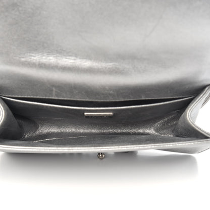 Chanel Metallic Lambskin Embellished Medium Boy Flap Silver 5 of 15