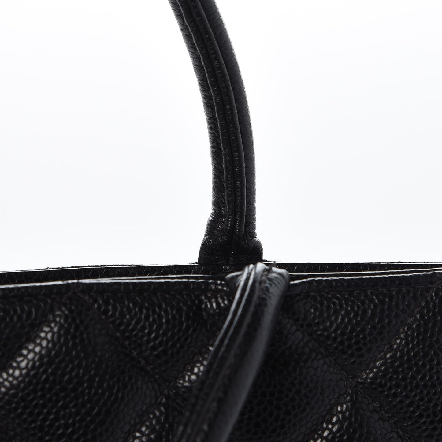 Caviar Quilted Medallion Tote Black