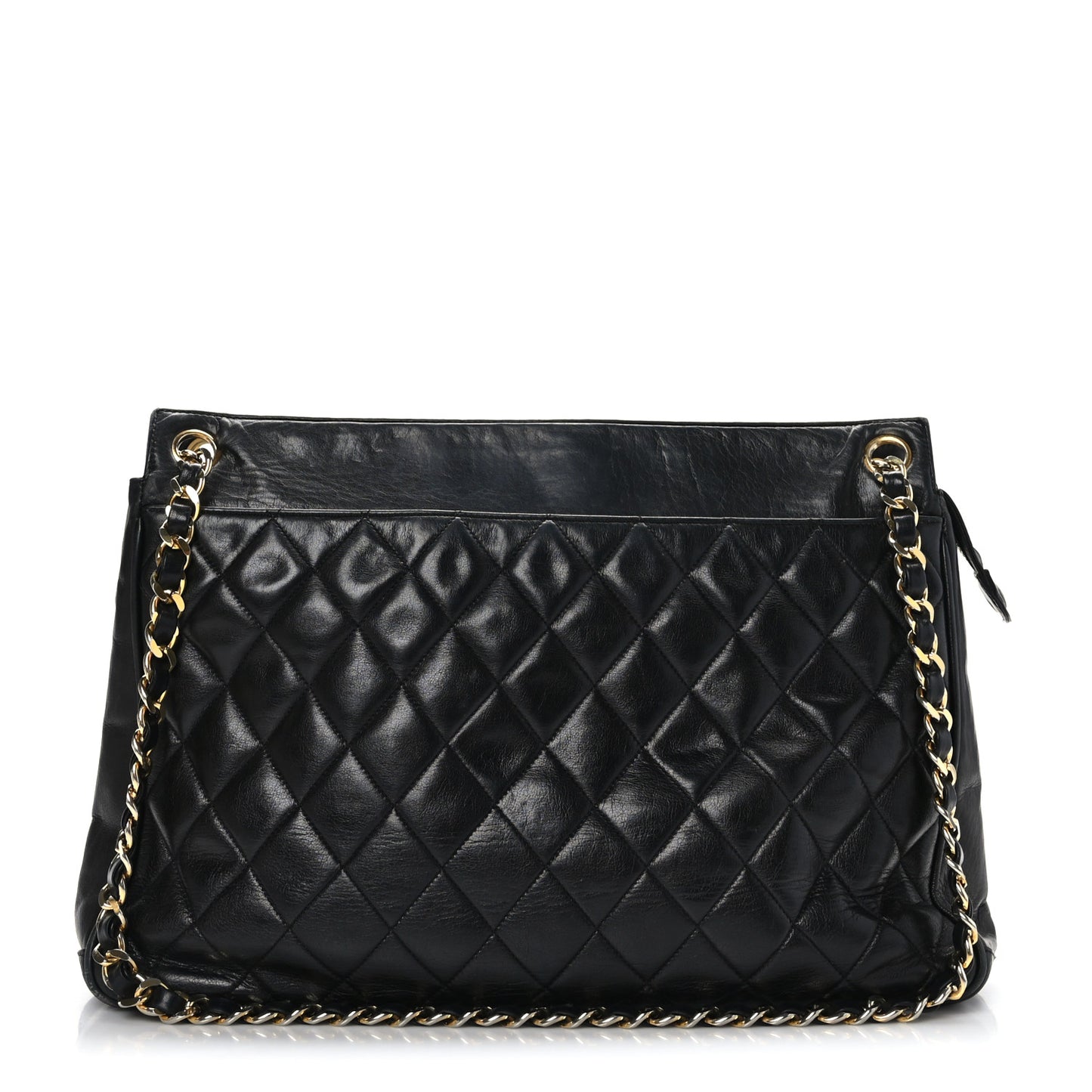 Lambskin Quilted Shoulder Bag Black