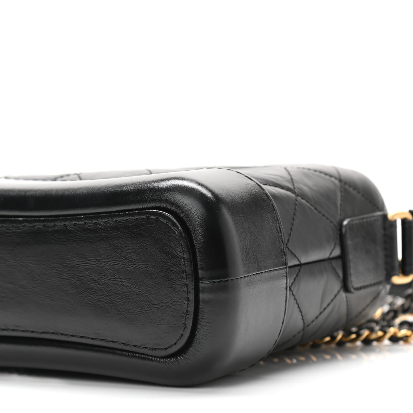 Aged Calfskin Quilted Small Gabrielle Hobo Black