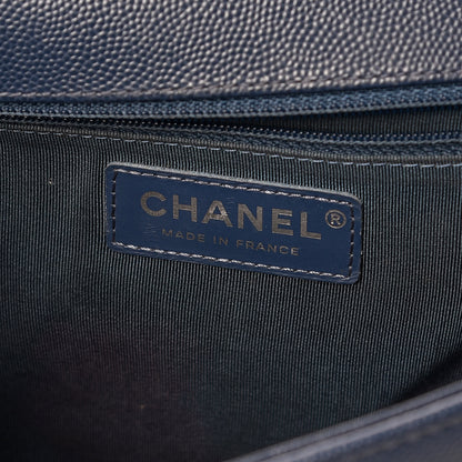 Chanel Caviar Quilted New Medium Boy Flap Dark Navy Blue 8 of 12