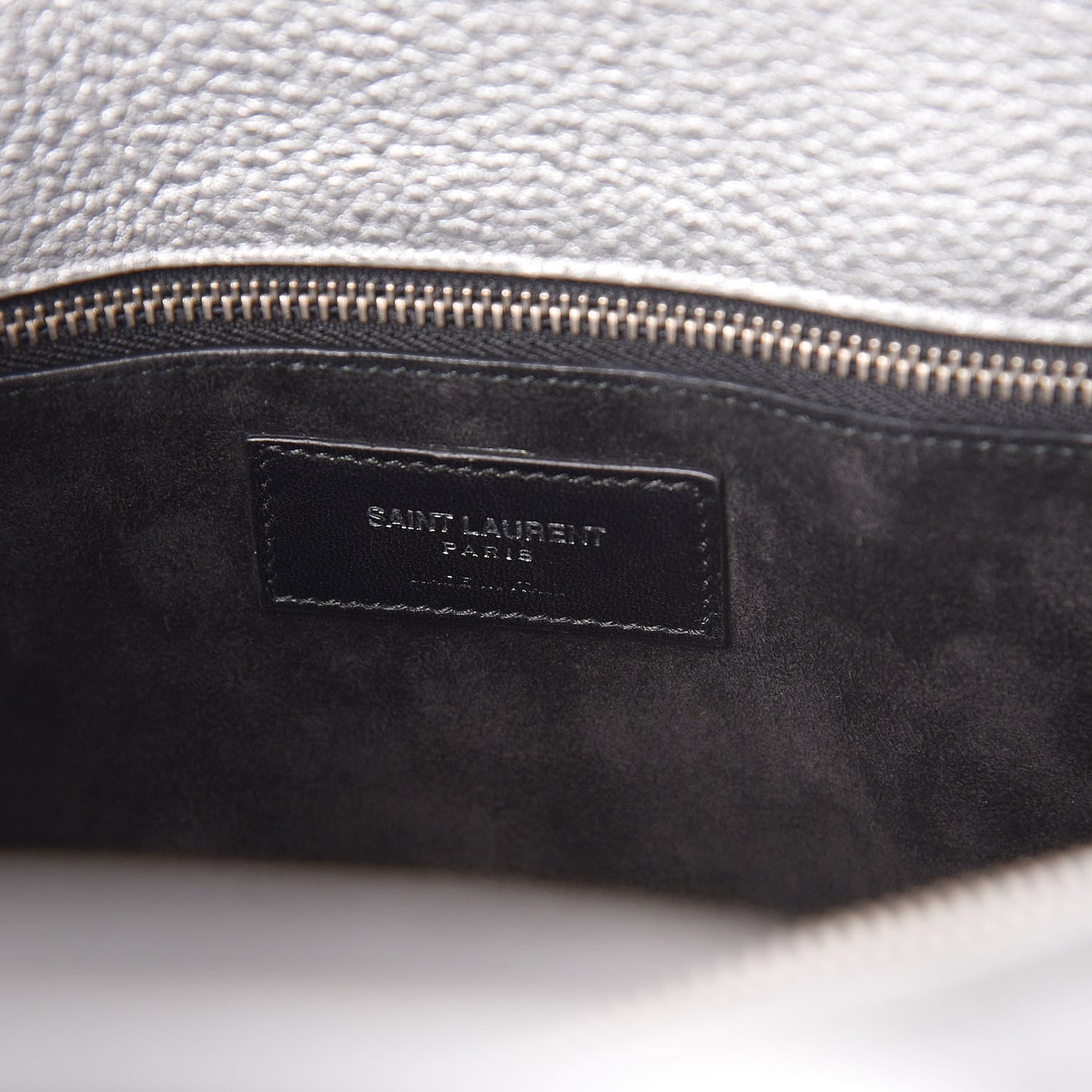 Metallic Calfskin Small Sac De Jour Silver