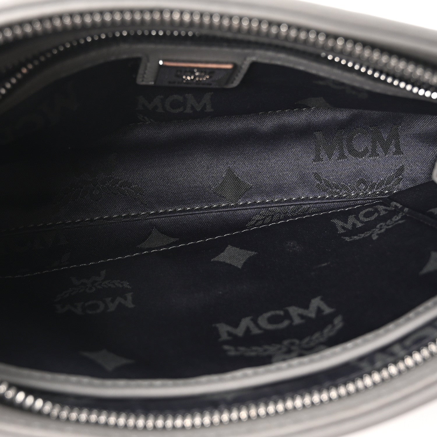 MCM Metallic Visetos Crossbody Bag Silver 5 of 10