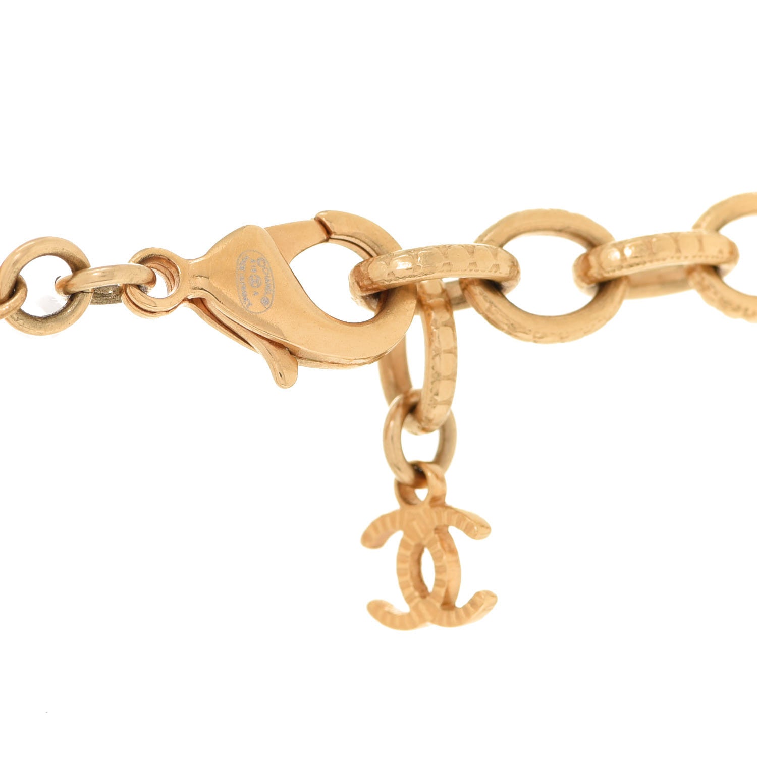 Chanel Gripoix Poured Glass Braided CC Long Necklace Gold Green Blue 5 of 6