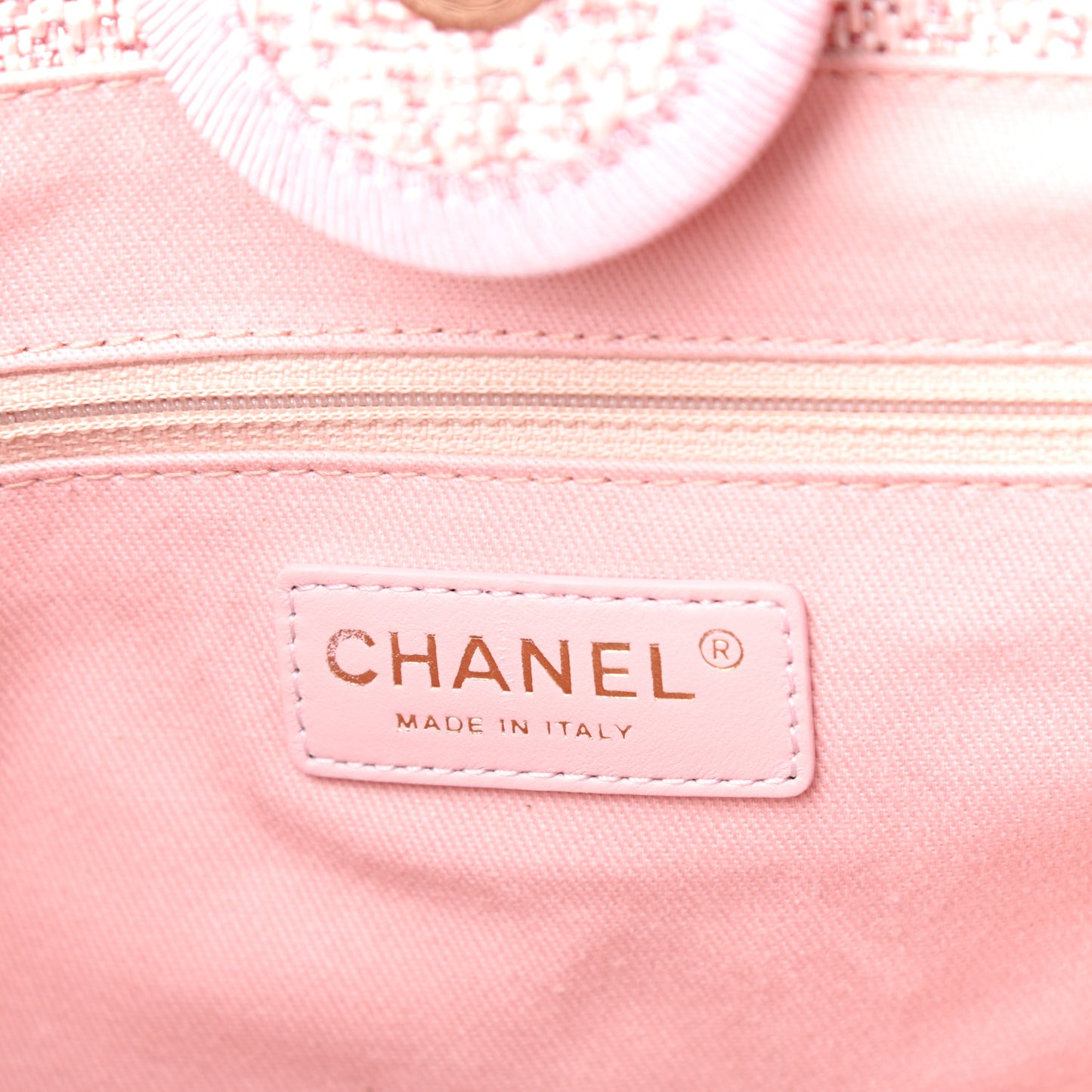 Straw Lurex Small Deauville Tote Pink