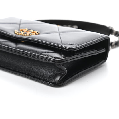 Chanel Lambskin Quilted Chanel 19 Wallet On Chain WOC Black 7 of 12