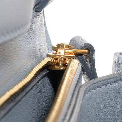 Celine Smooth Calfskin Medium Classic Box Flap Bag Powder Blue 9 of 10