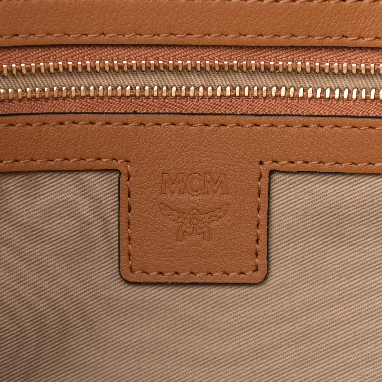 MCM Visetos Medium Boston Bag Cognac 5 of 11