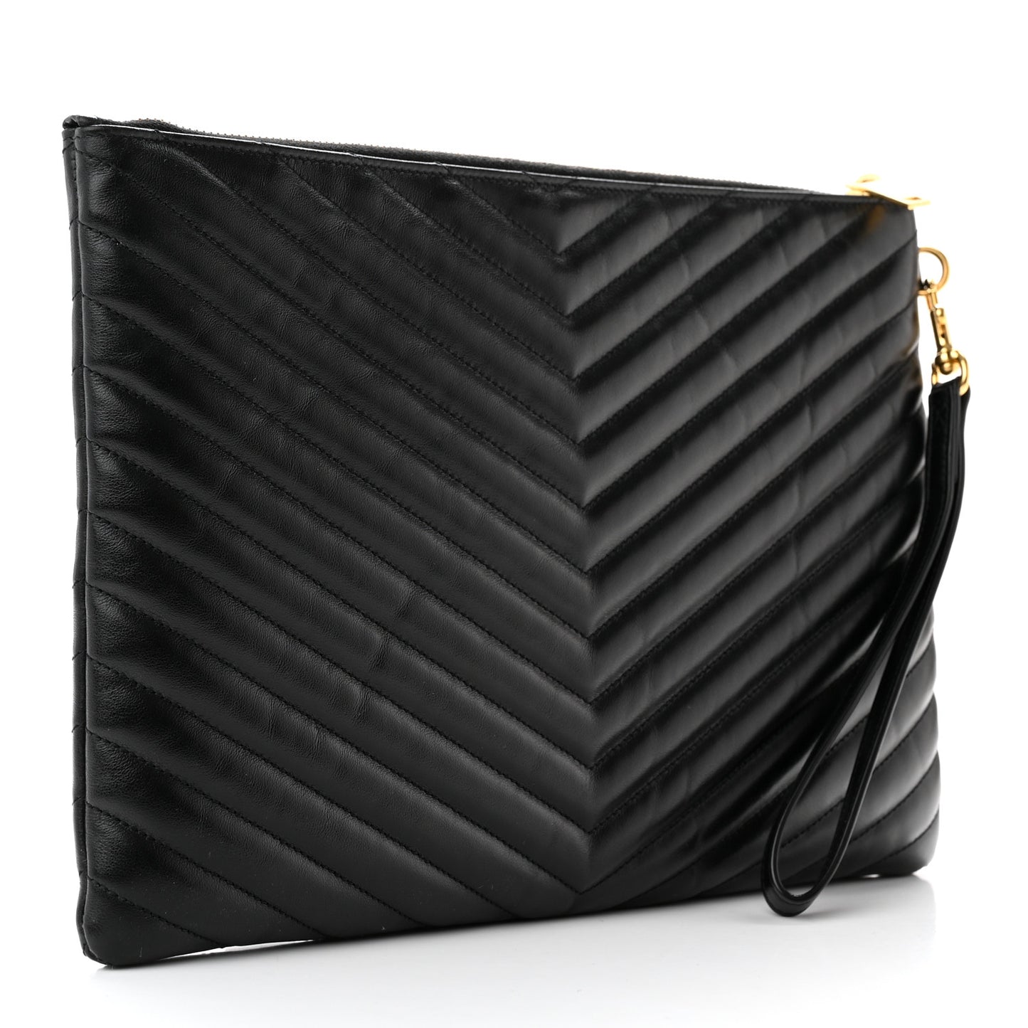 Calfskin Matelasse Monogram Cassandre Tablet Pouch Black