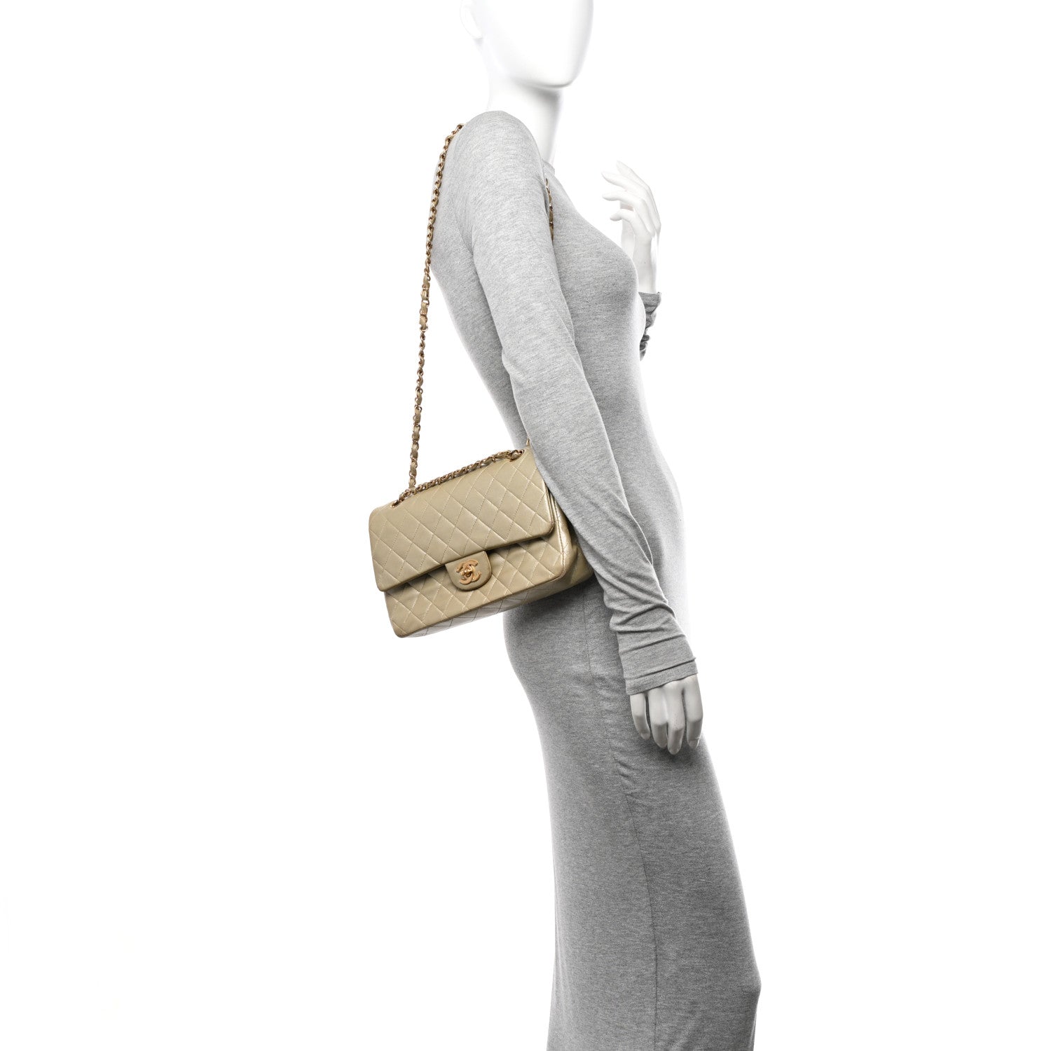 Chanel Metallic Lambskin Quilted Medium Double Flap Gold 2 of 23