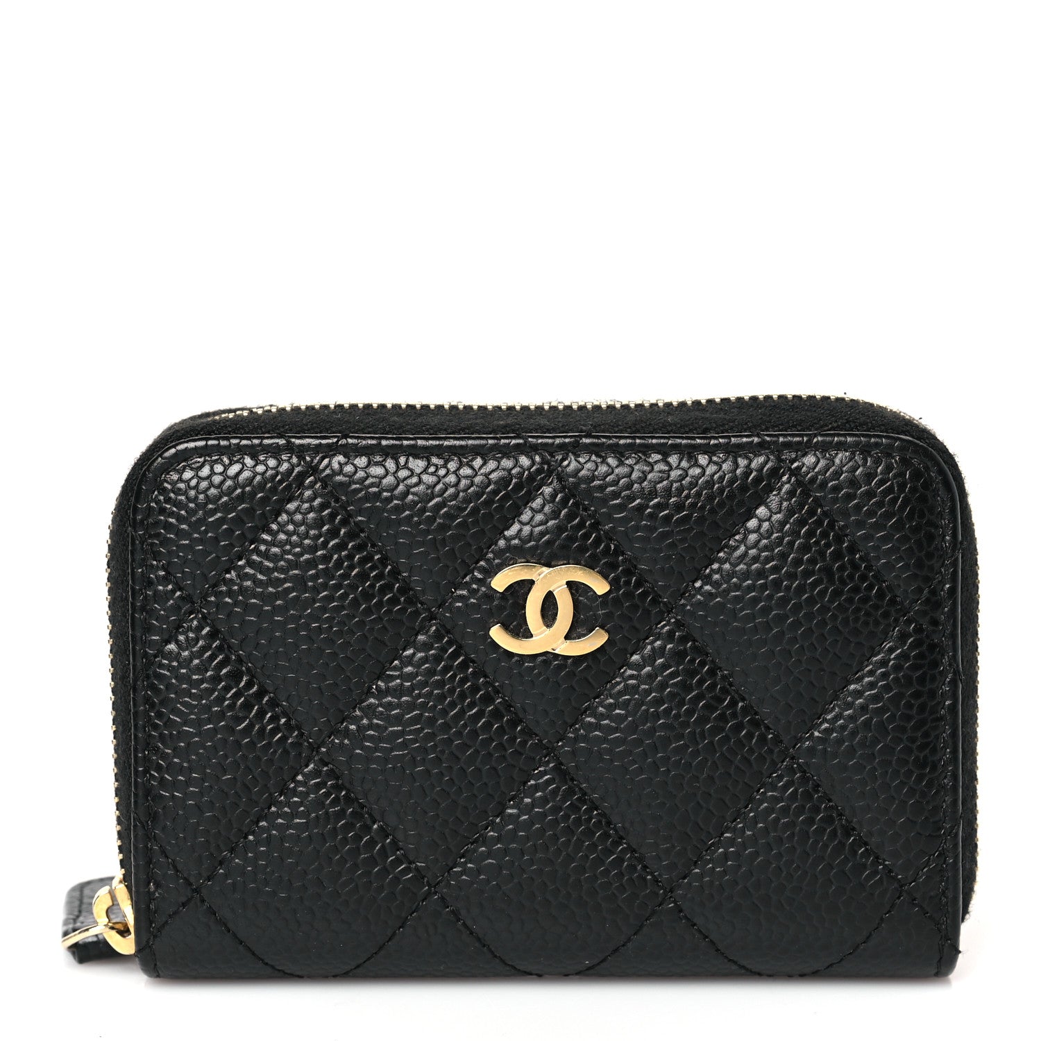 Chanel Caviar Quilted Zip Coin Purse Black 1 of 8