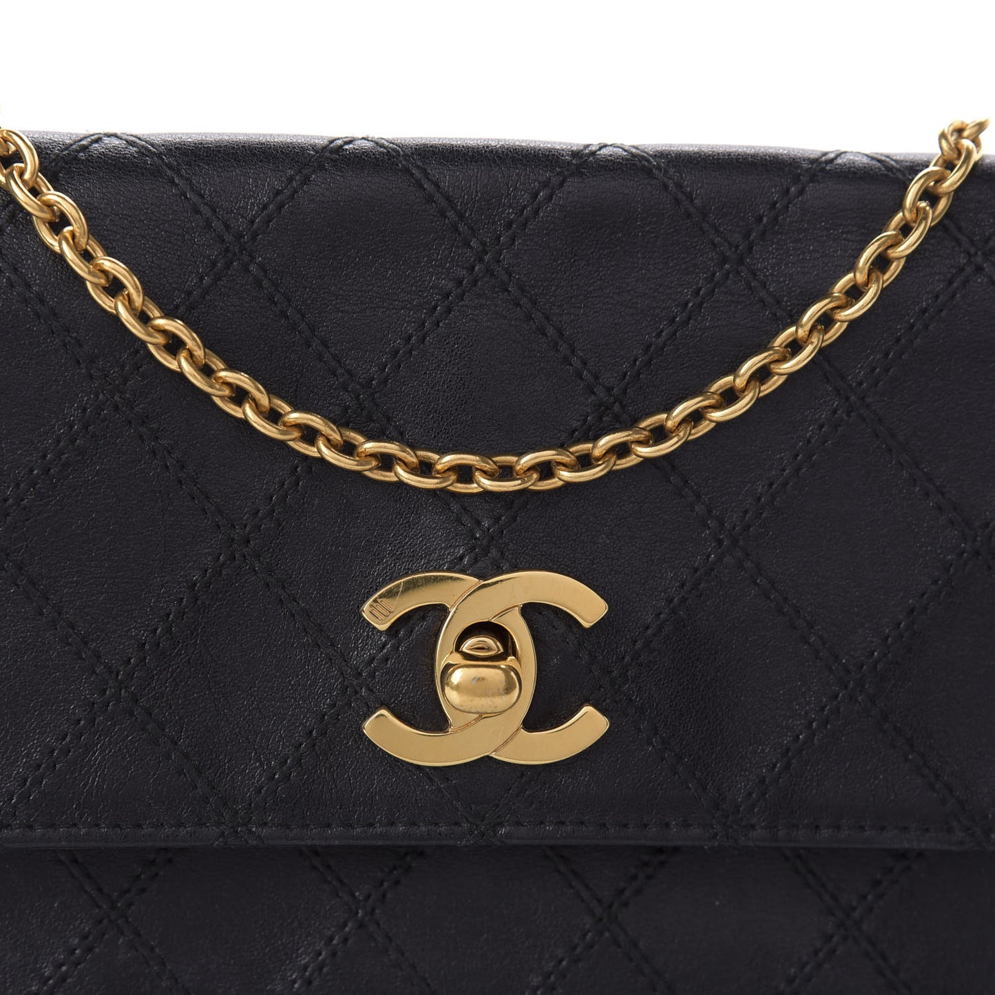 Lambskin Diamond Stitch Crossbody Black