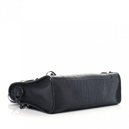 Balenciaga Matte Supple Lambskin Crocodile Embossed Classic Black Hardware S City Black 4 of 12