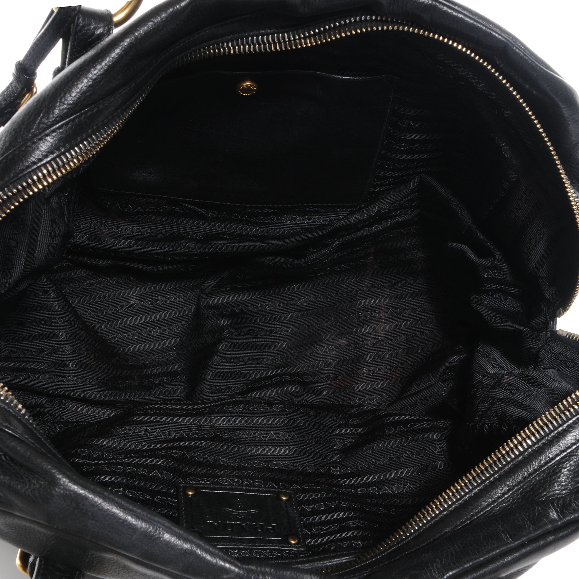 Prada Soft Calf Bowler Bag Black 5 of 10