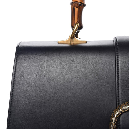 Gucci Moon Calfskin Web Large Dionysus Bamboo Top Handle Bag Black 11 of 15