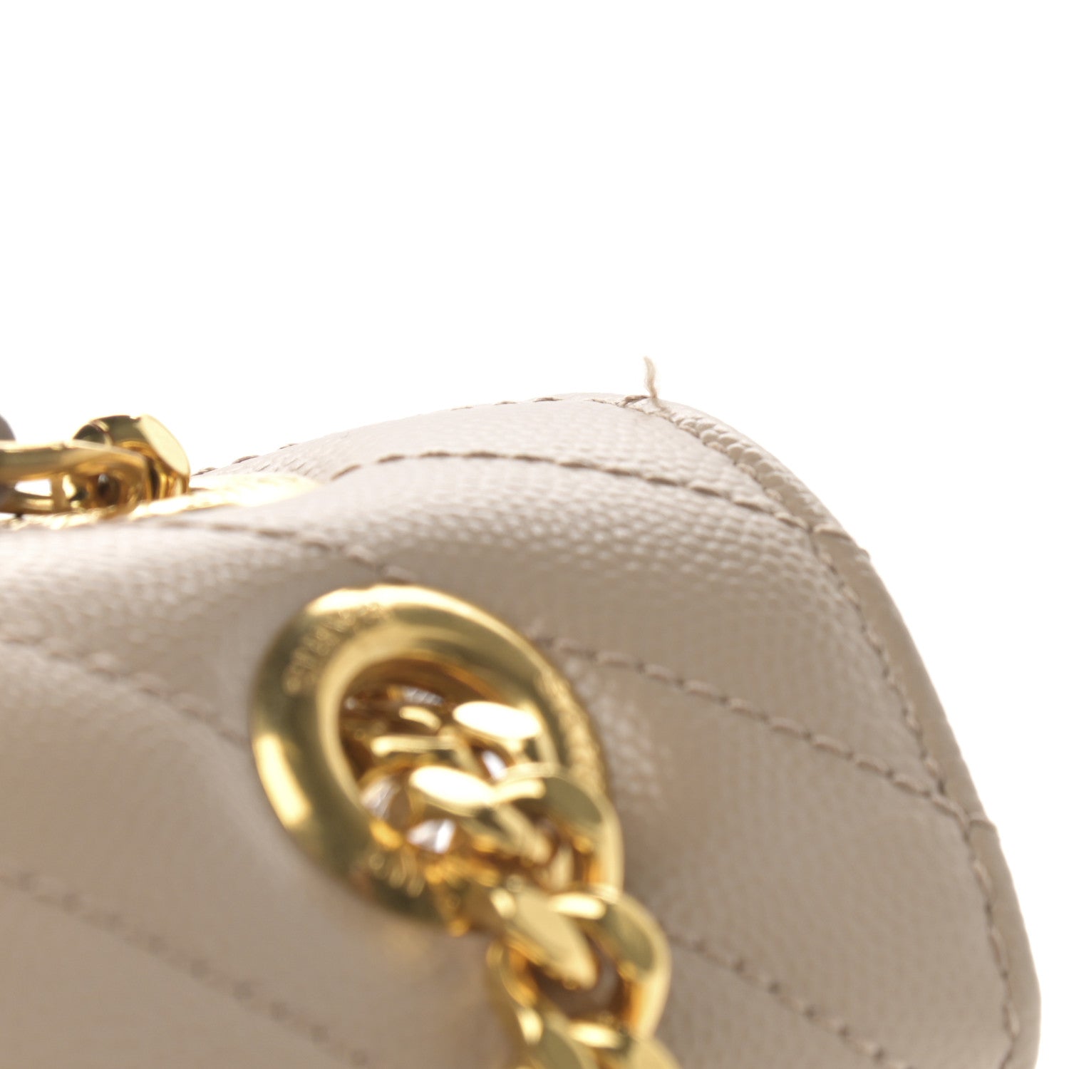 Saint Laurent Grain De Poudre Matelasse Chevron Large Monogram Satchel Dark Beige 12 of 14