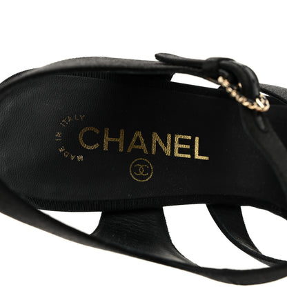 Chanel Kid Suede Pearl Sandals 42 Black 7 of 13