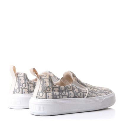 Christian Dior Canvas Oblique Embroidered Womens Solar Slip On Sneakers 39 Grey Stone 4 of 10