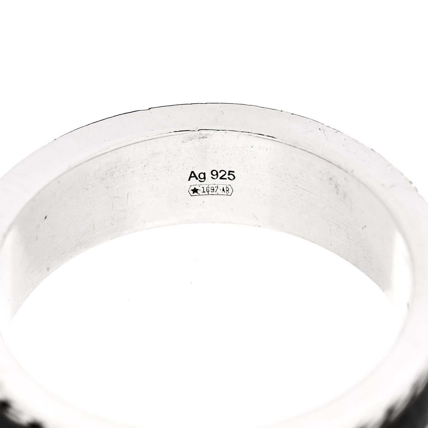 Sterling Silver Enamel Interlocking G Band Ring 58 8.25