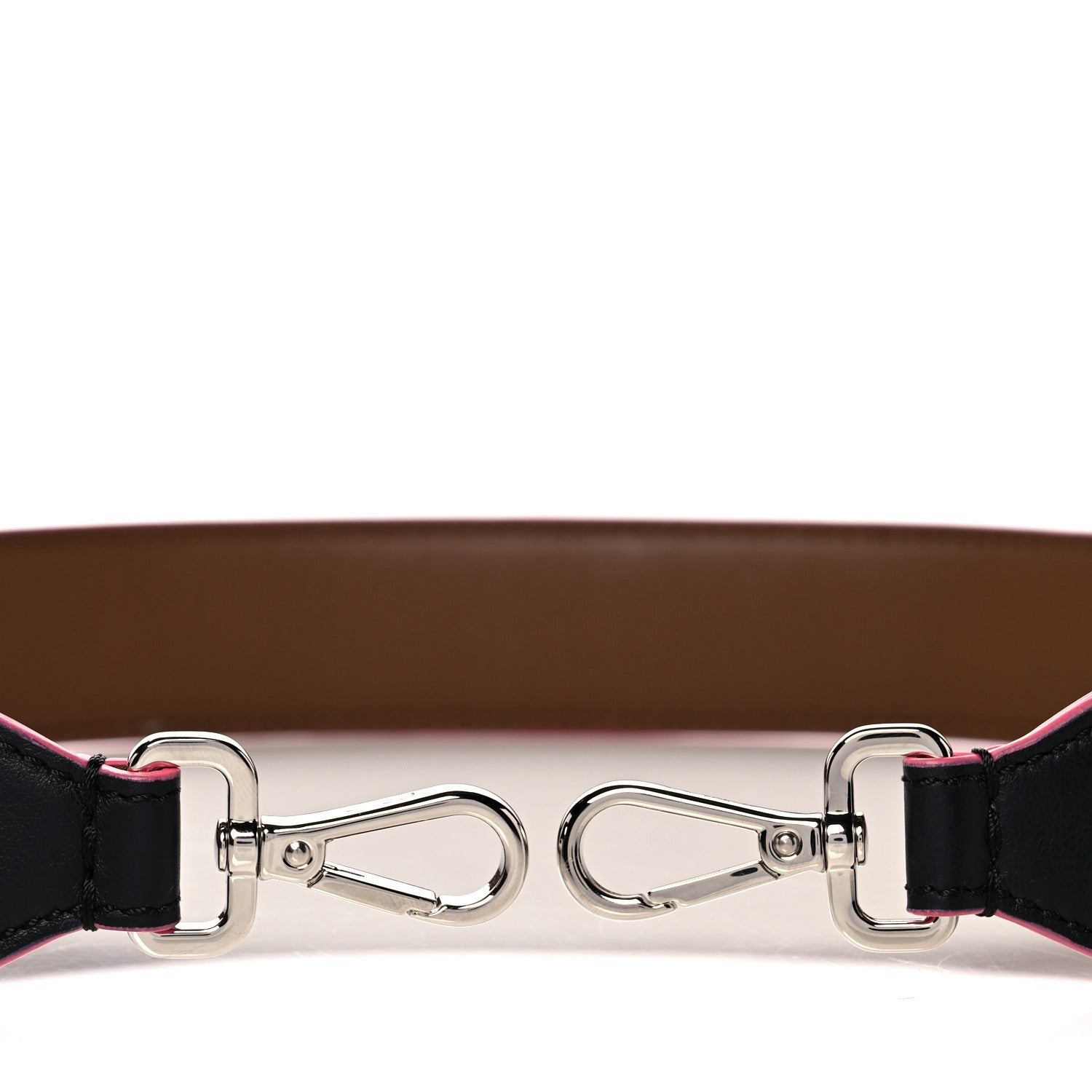 Fendi Vitello Dolce Plexiglass Bi-Color Studded Strap You Black Brownie Multicolor 3 of 5